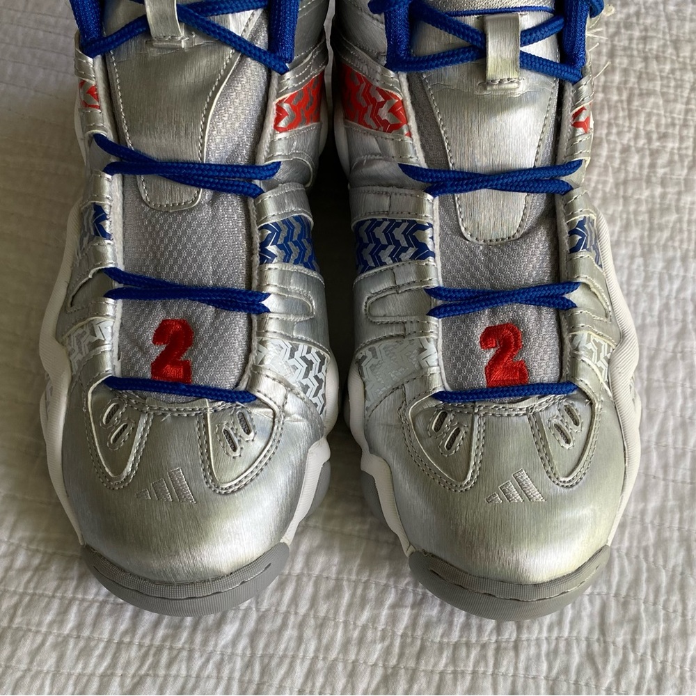 EUC Adidas Crazy 8 KB8 ‘John Wall' Sneakers (G98293) Silver/Blue Size 12 - Picture 14 of 15